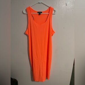 2X Bright Coral body-con dress